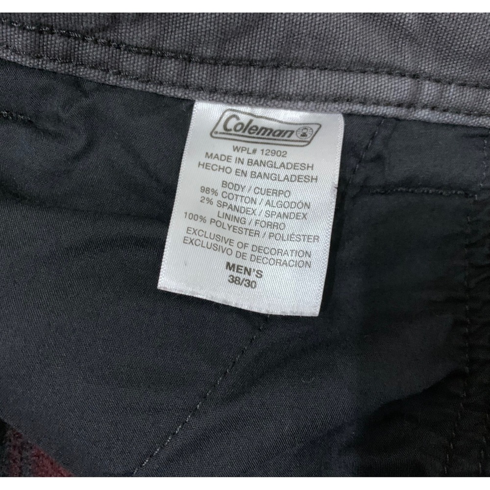 Coleman Utility Fleece Lined Canvas Work Pants Workwear Cargo Winter 38x30 - Picture 4 of 6